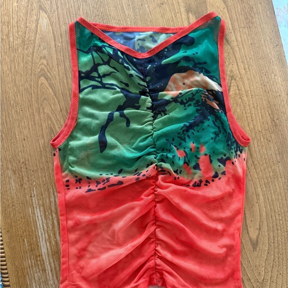 Sheer Vibrant Multicolor Sleeveless Top - Picture 1 of 5
